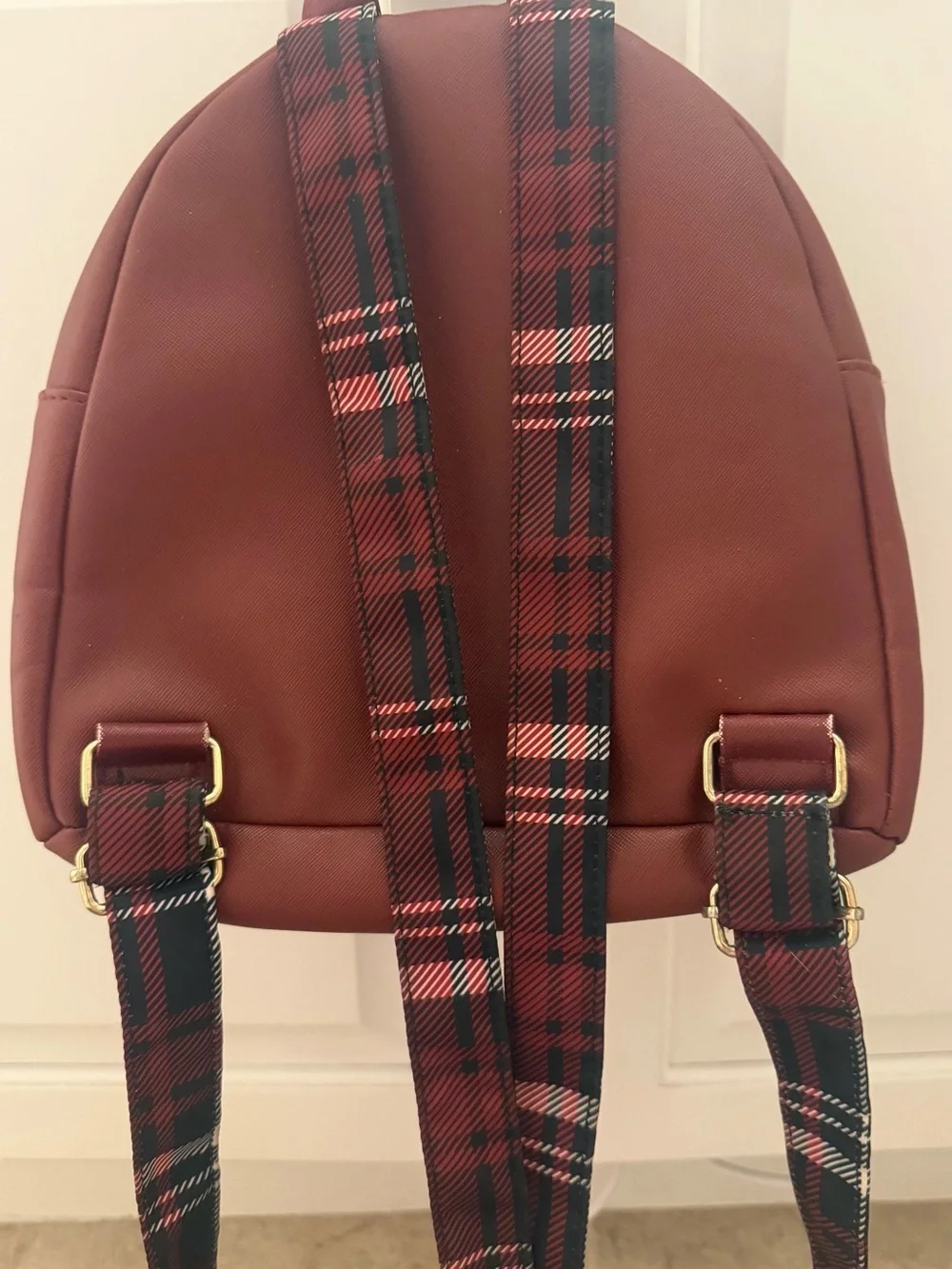Harry Potter Burgundy Backpack with Gold Logo Crest in Center